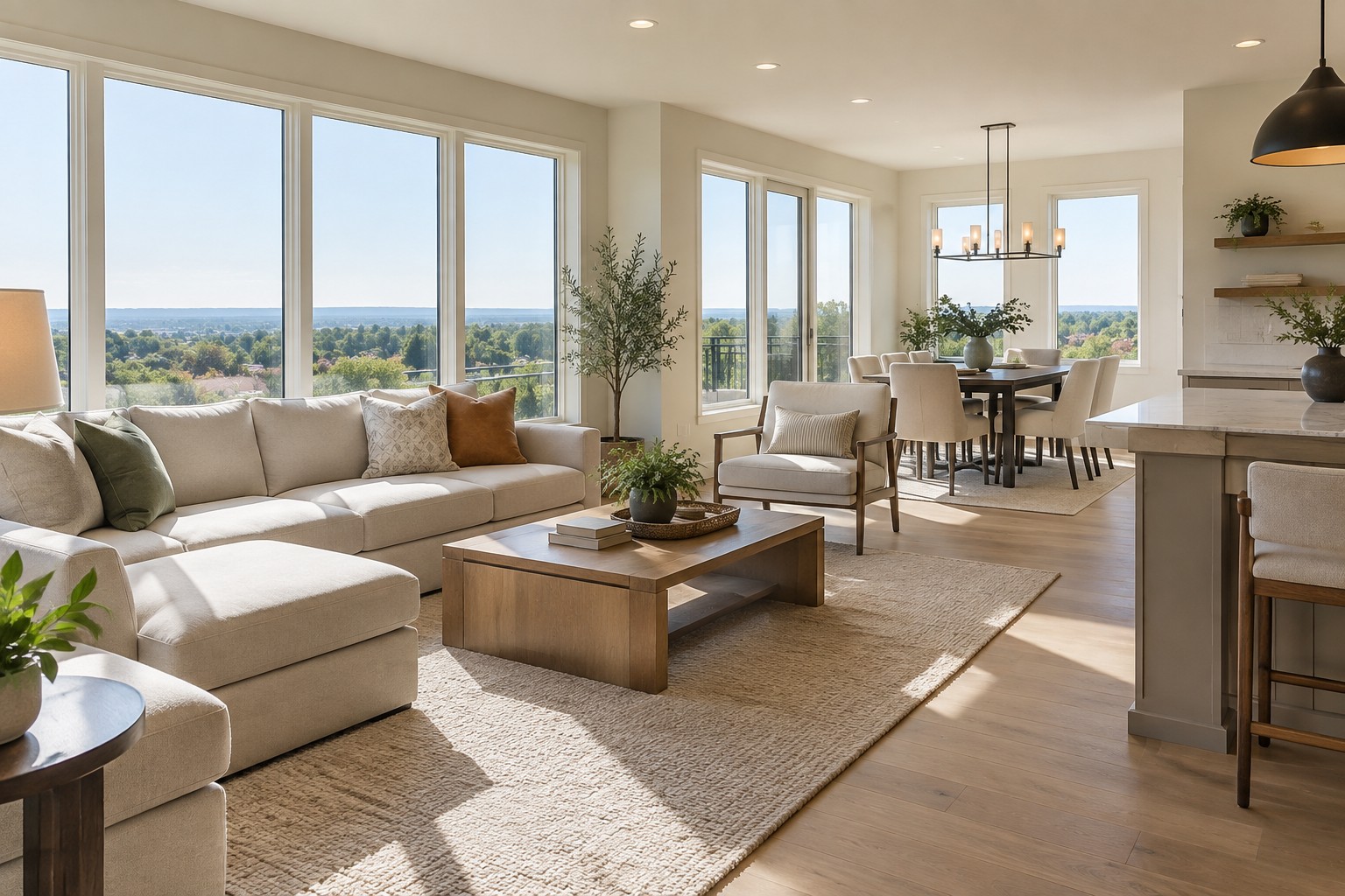 A bright Kansas City area home interior, illustrative